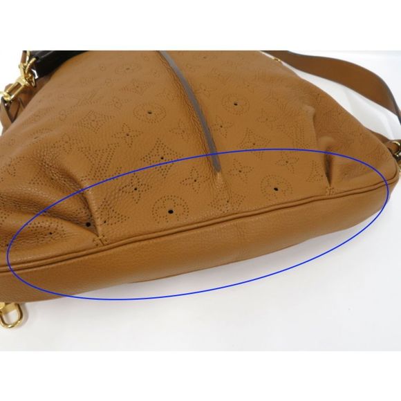 Louis Vuitton Selene PM 2 Way Handbag Monogram Mahina Leather Caramel Brown - Picture 7 of 10